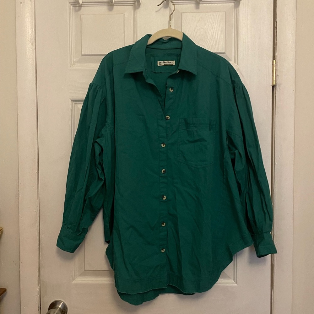 Free People - We the Free green button up shirt
